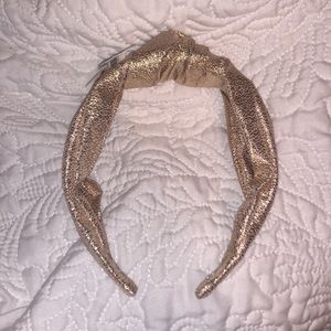 Gold metallic headband with knot